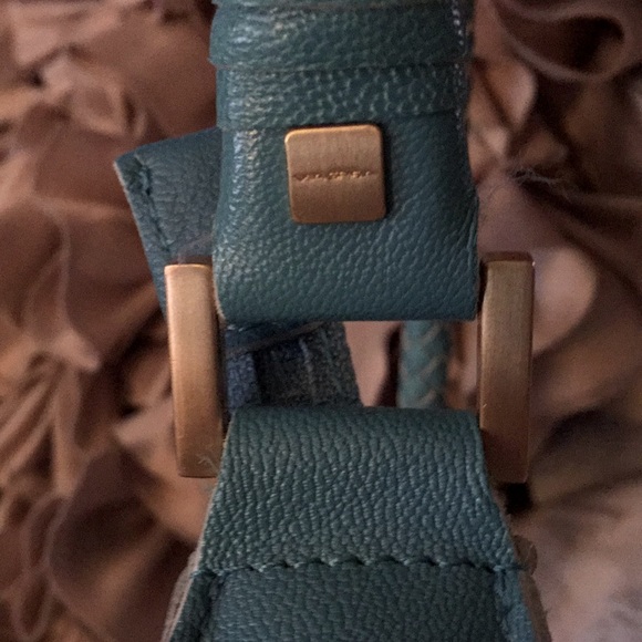 Via Spiga Teal Turquoise Leather Shoulder Bag - Picture 11 of 12